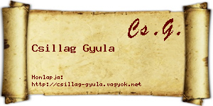 Csillag Gyula névjegykártya